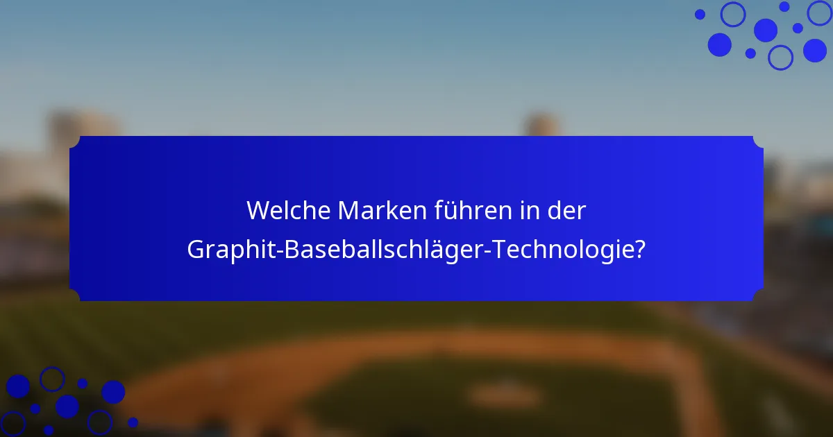 Welche Marken führen in der Graphit-Baseballschläger-Technologie?