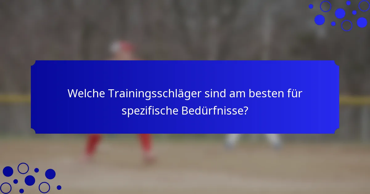 Welche Trainingsschläger sind am besten für spezifische Bedürfnisse?